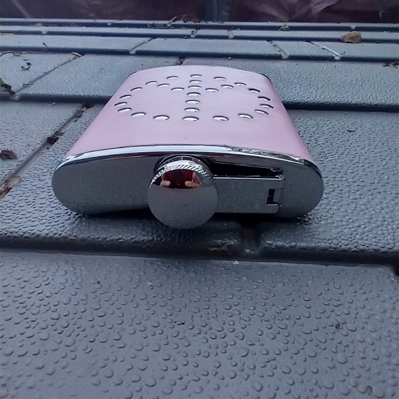 Drinking flask stainless steel 8oz. Pink peace si - Picture 3 of 4